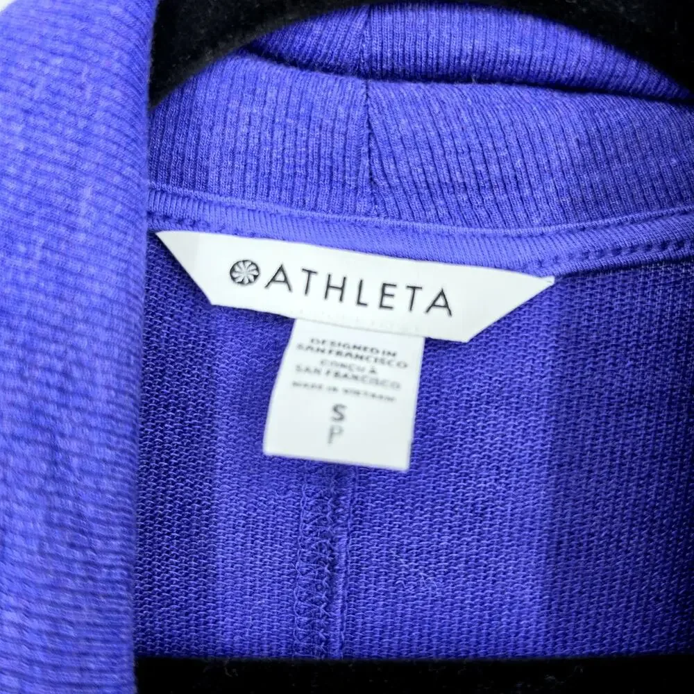 Athleta Blue Pranayama Restore Rib Wrap Open Front Cardigan With Pockets Size S